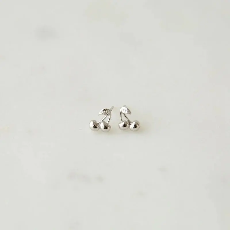 Sophie - Cherry Bomb Studs - Silver 1