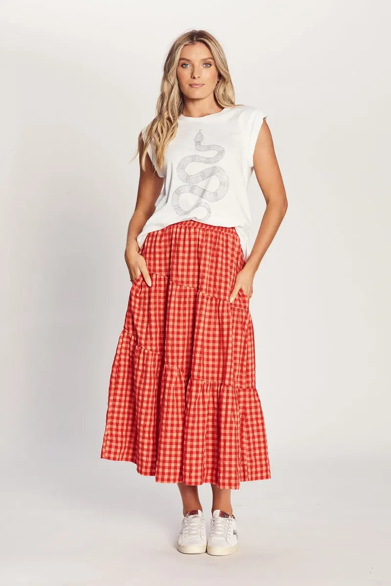 The Others - Gingham Asymmetrical Skirt 1