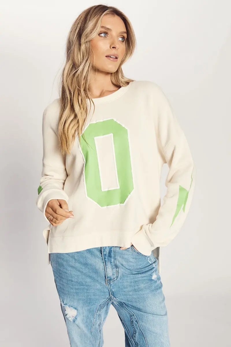 The Others - The Split Hem Slouch Sweat - Off White/O Lightning 1