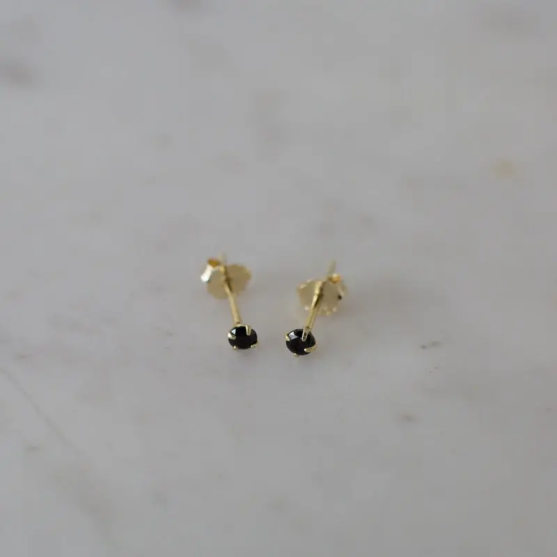 Sophie - Mini Rock Studs - Gold/Black 1
