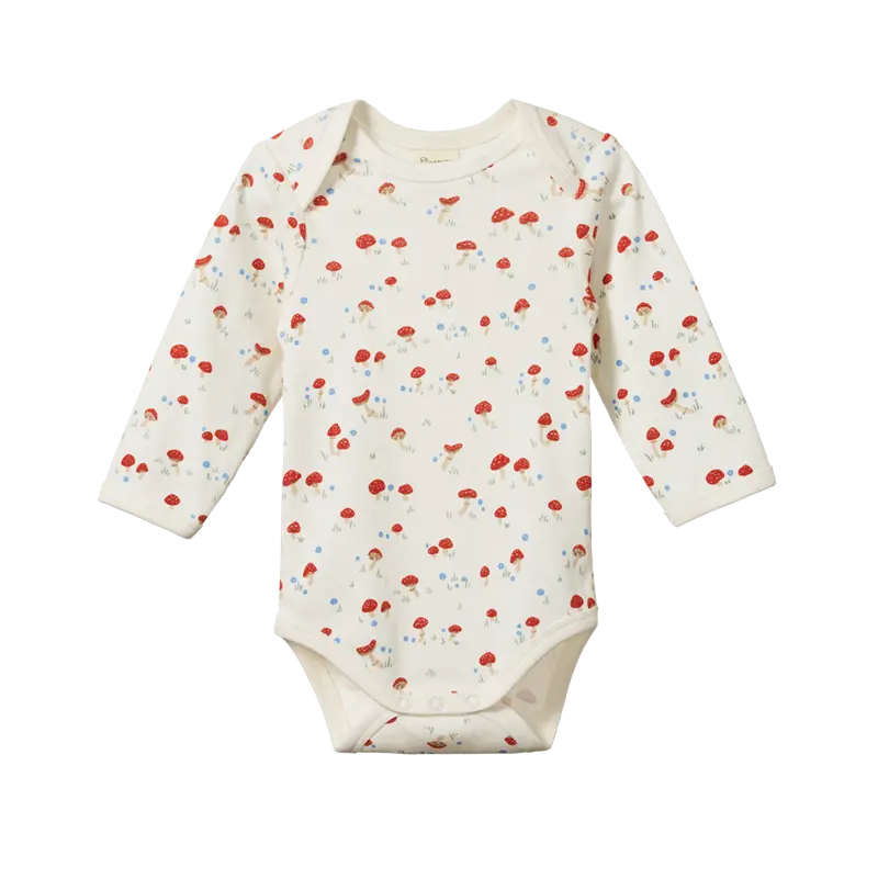 Nature Baby - Long Sleeve Body Suit - Mushroom Valley Print 1