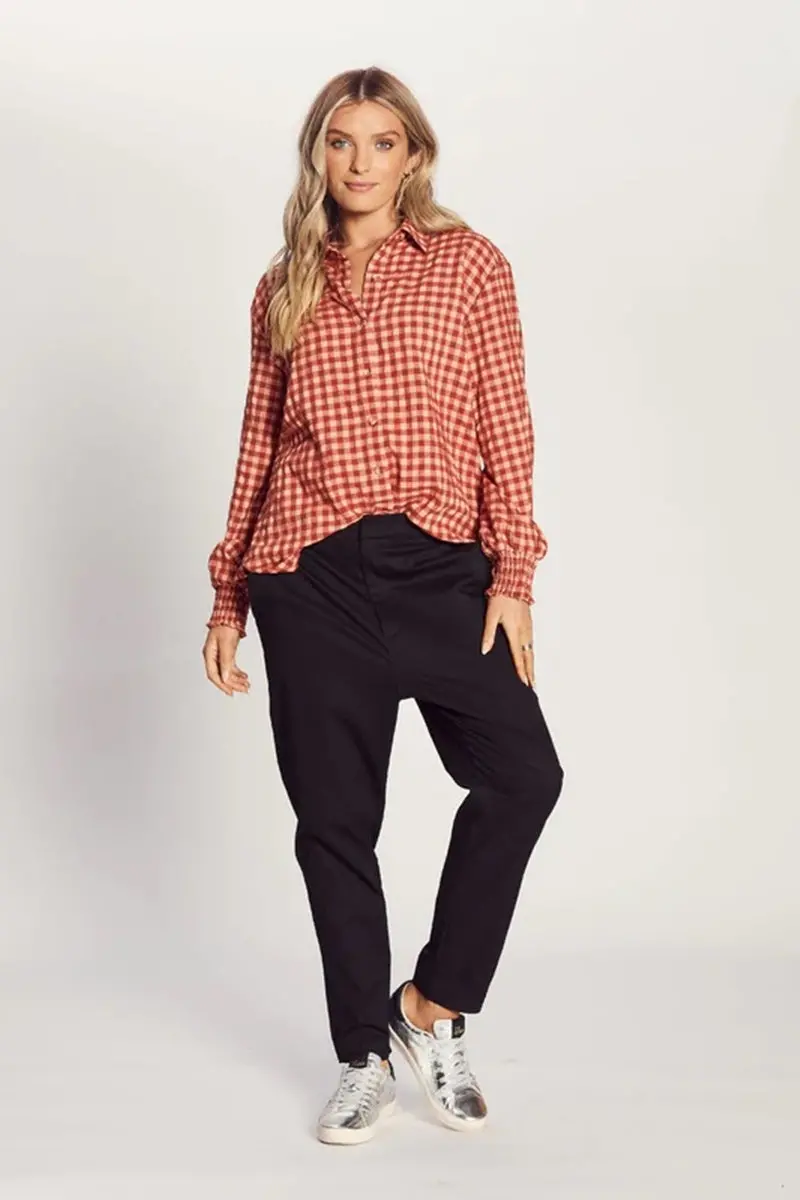 The Others - The Relaxed Shirt - Rust / Peach Gingham 1