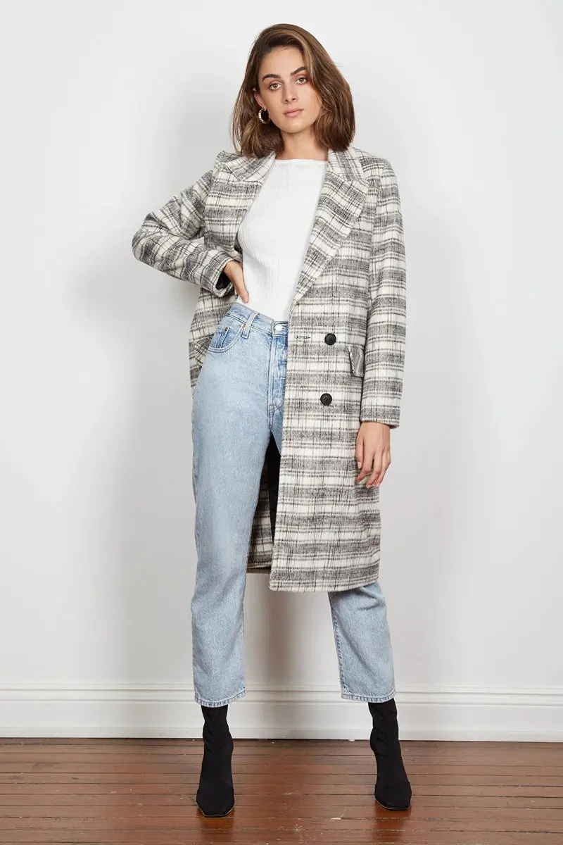 Wish - Lexa Coat - Black & White Check 1