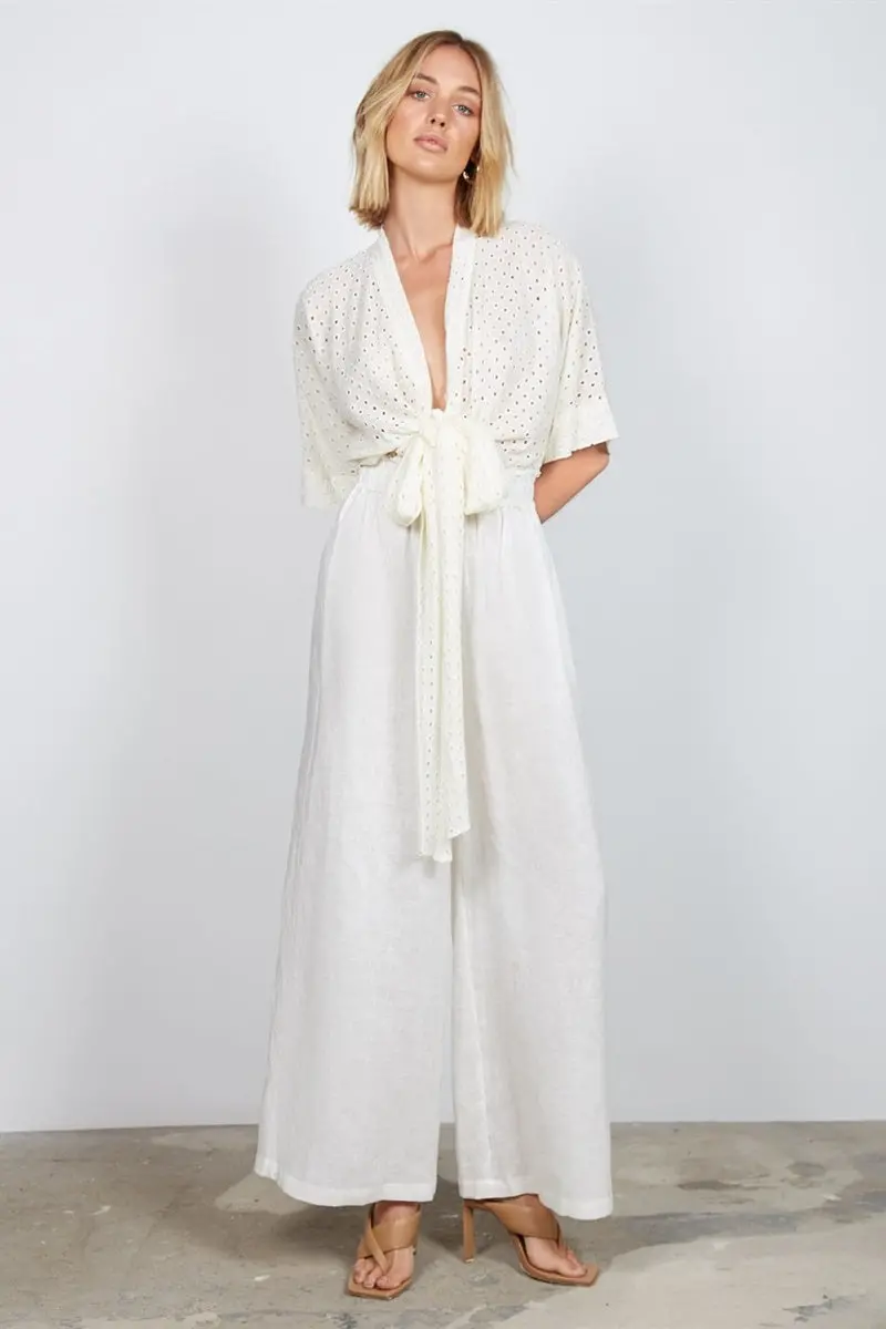 Wish - Jolie Tie Blouse - Ivory 1