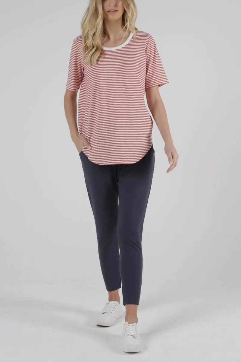Betty Basics - Ariana Tee - Tangello Stripe 1
