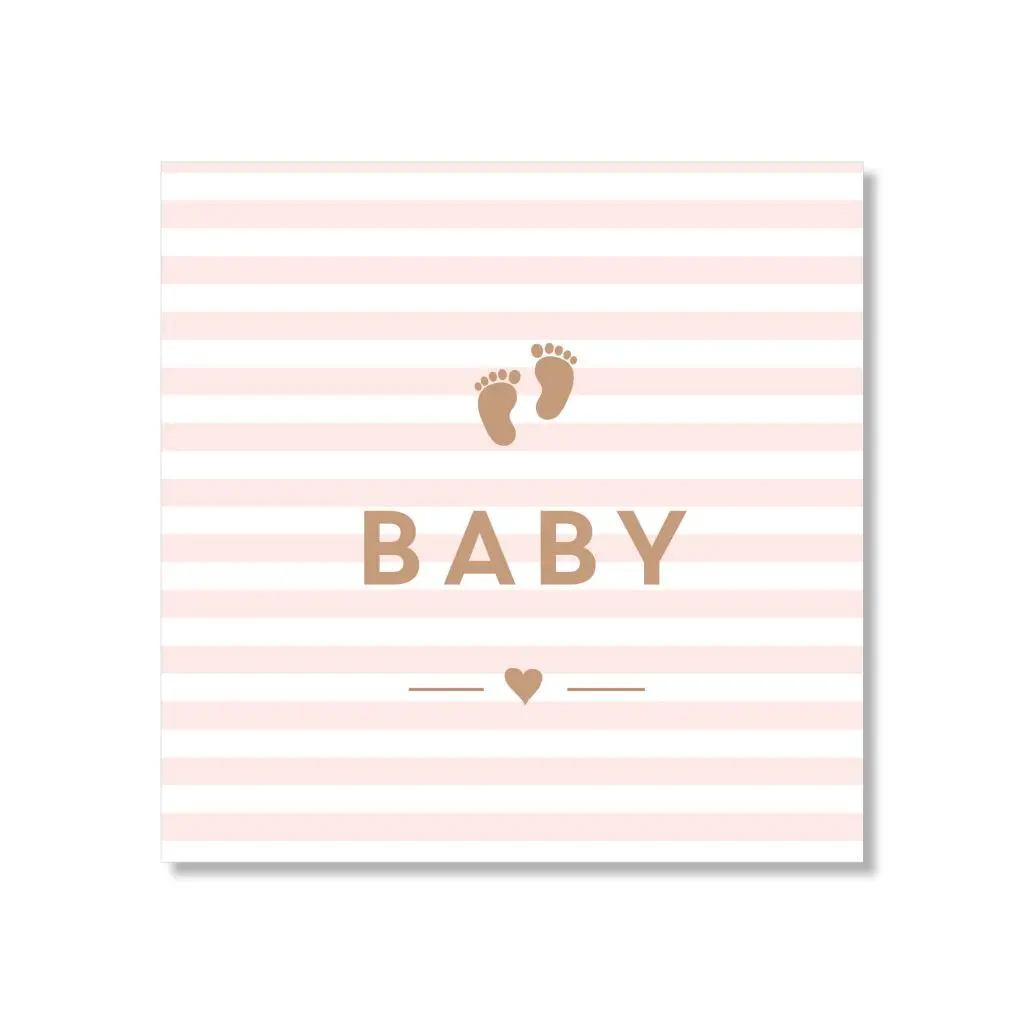 Just Smitten Mini Gift Card - Baby Pink Striped Feet 1