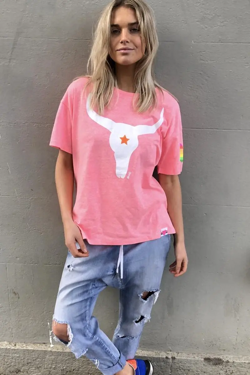 Hammill & Co - Bull Crew Tee - Pink 1