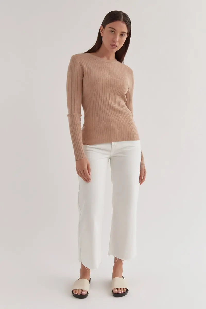 Assembly Label - Ella Long Sleeve Knit - Sand 1