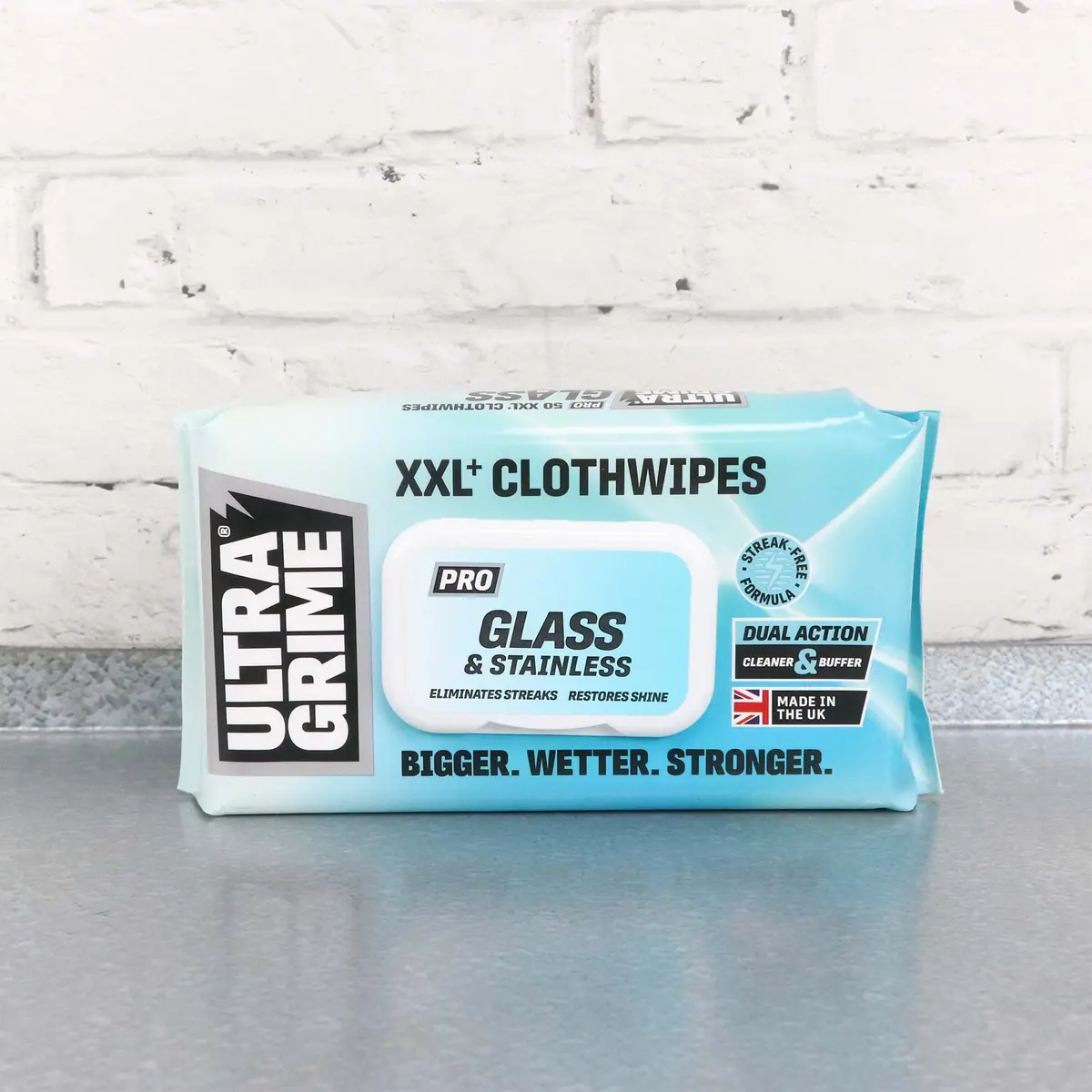 Ultragrime Pro Glass & Stainless Xxl Clothwipes 1
