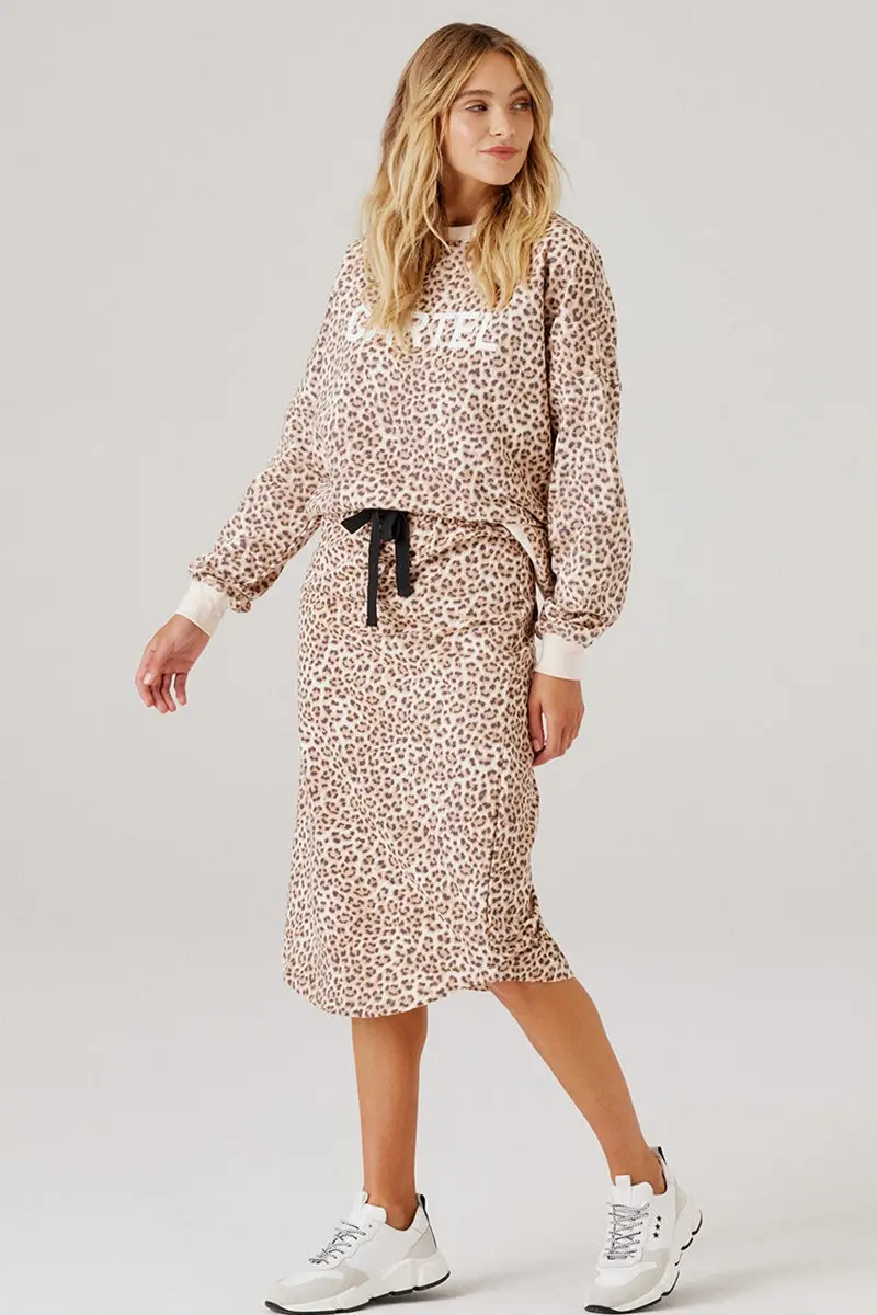 Cartel & Willow - Coco Skirt - Mocha Leopard 1