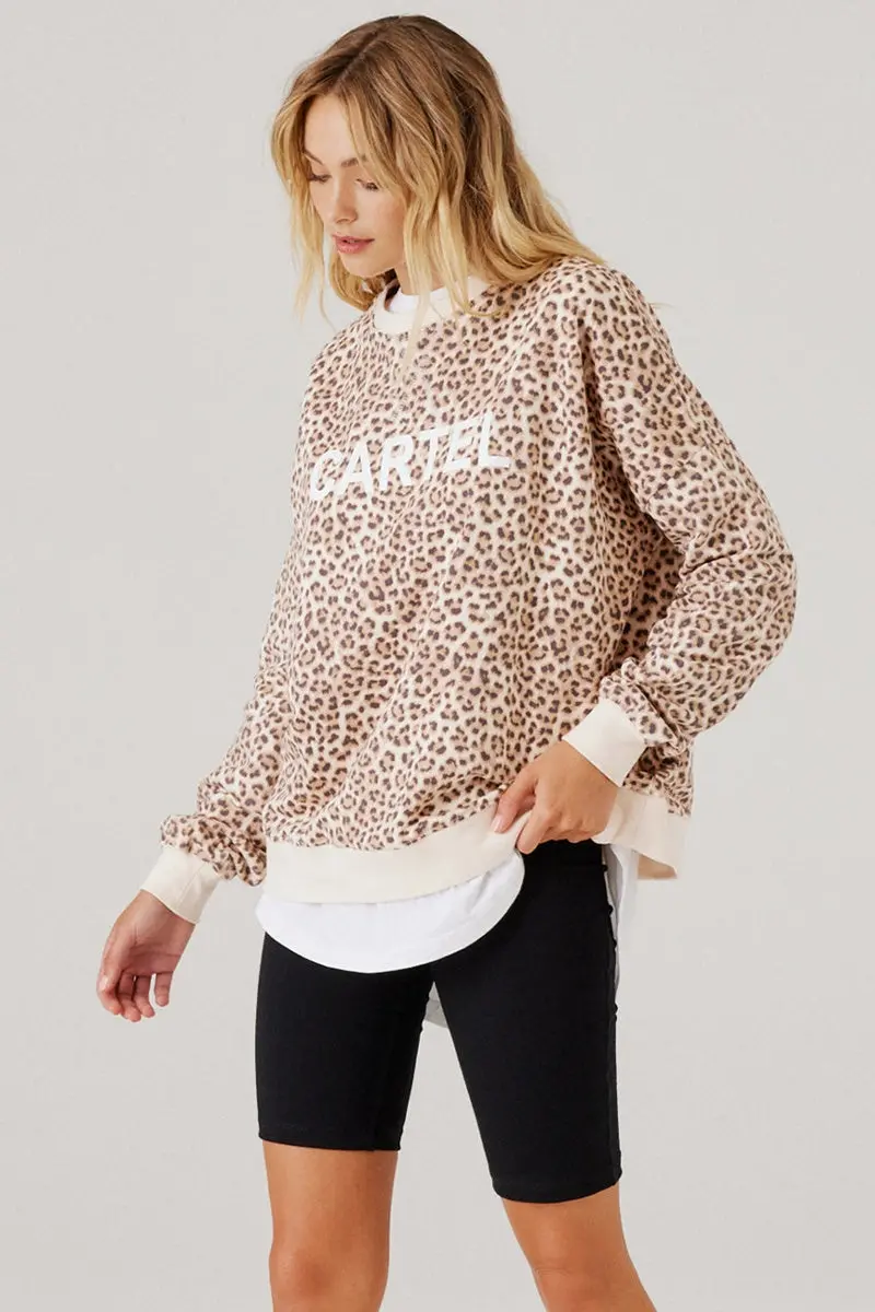 Cartel & Willow - Izzy Sweater - Mocha Leopard 1