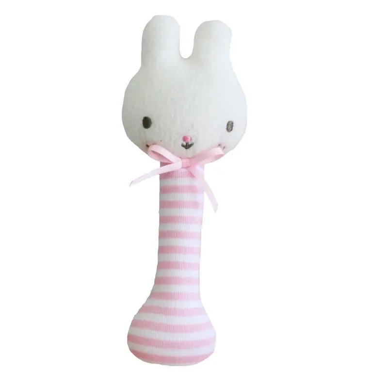 Alimrose - Baby Bunny Stick Rattle - Pink 1