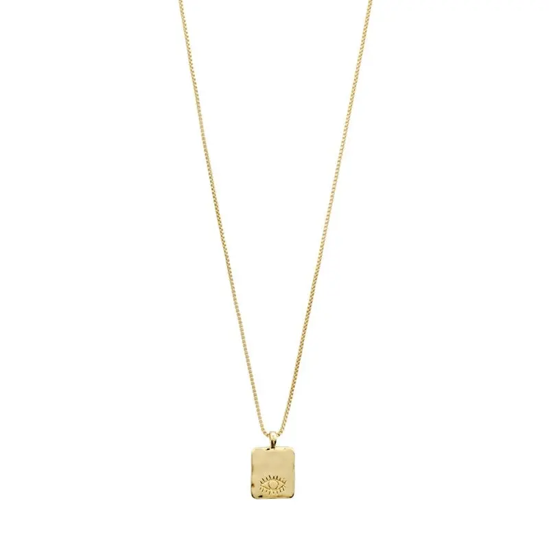 Pilgrim - Thankful Square Pendant Necklace - Gold Plated 1