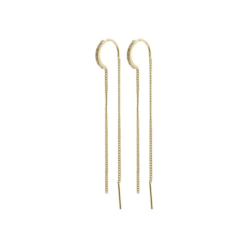 Pilgrim - Blossom Crystal Chain Earrings - Gold Plated 1