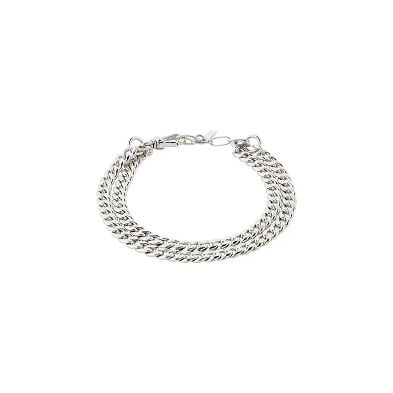 Pilgrim - Blossom Recycled Curb Chain Bracelet - Silver Plated 1