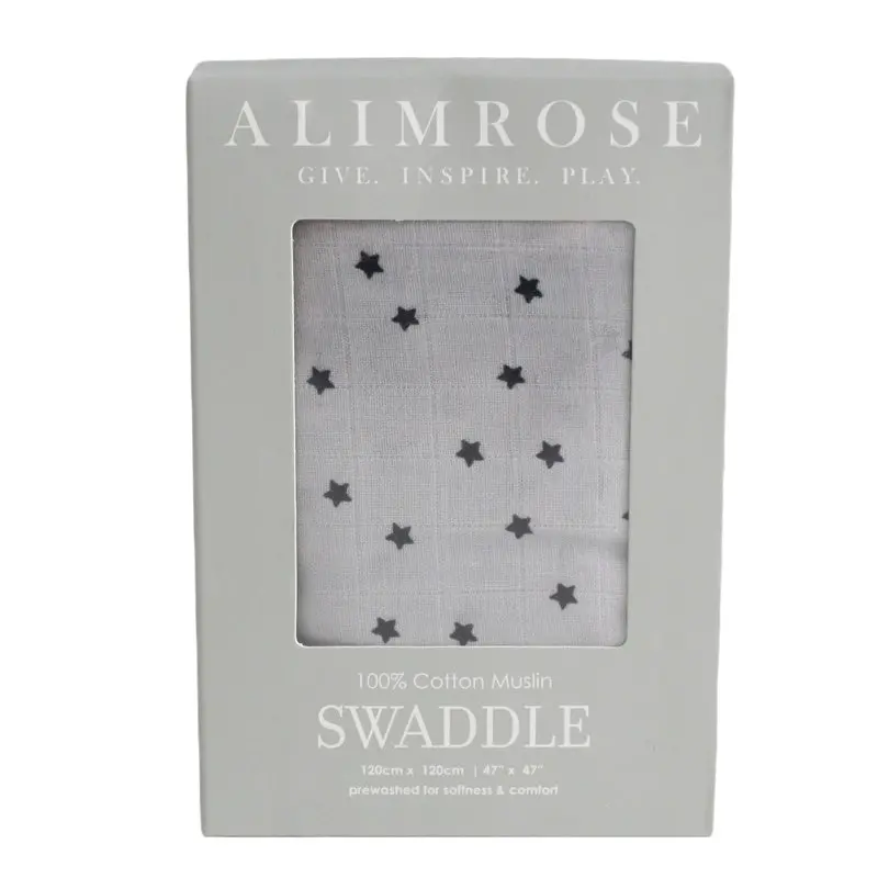Alimrose - Muslin Swaddle - Night Grey 1