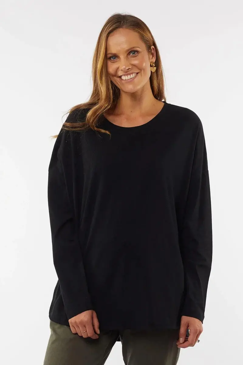 Elm - Society Long Sleeve Tee - Black 1