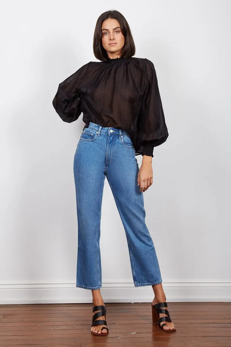 Wish - Intentions Shirred Blouse - Black 1