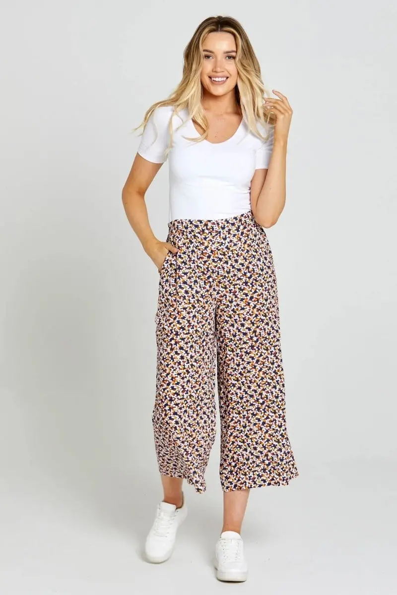 Sass - Isobelle Wide Leg Pant - Navy Floral Ditsy 1