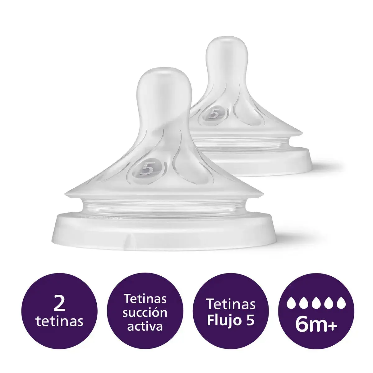 Tetina Natural Response Flujo Variable 6 Meses + 2 Unidades Avent Scy965/02 1