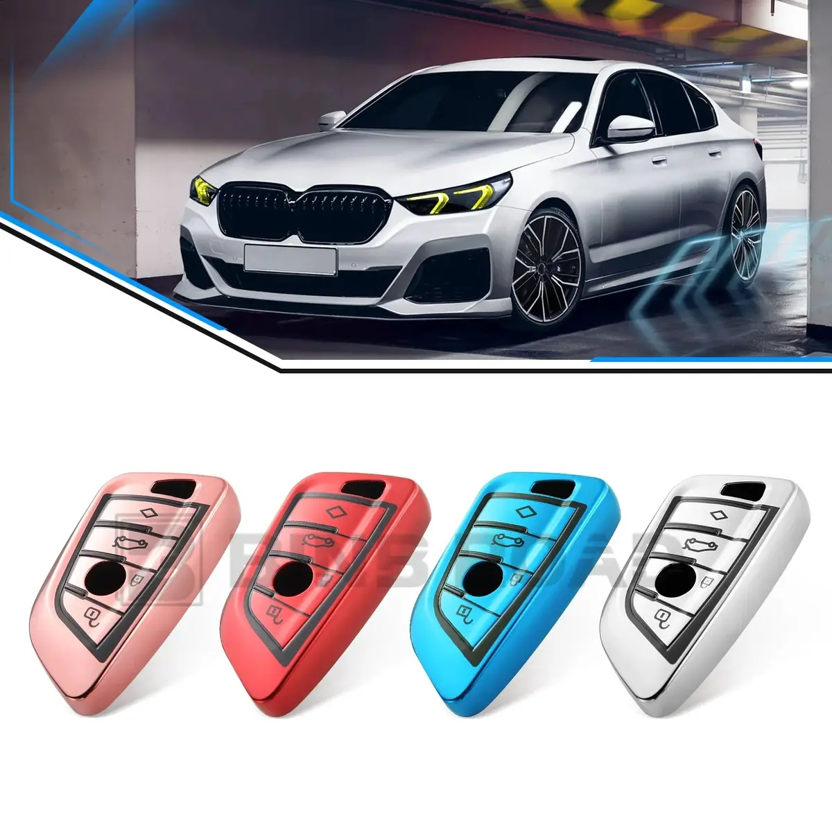 Key Fob Cover Case Compatible With Bmw 1