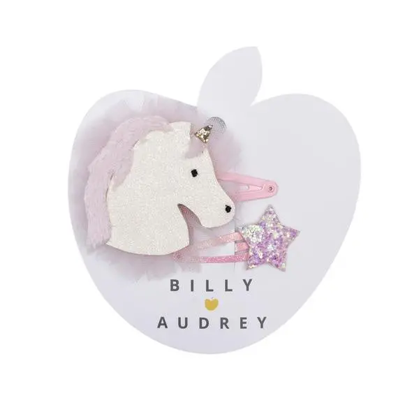 Billy Loves Audrey - Unicorn Faux Fur Clip Duo 1