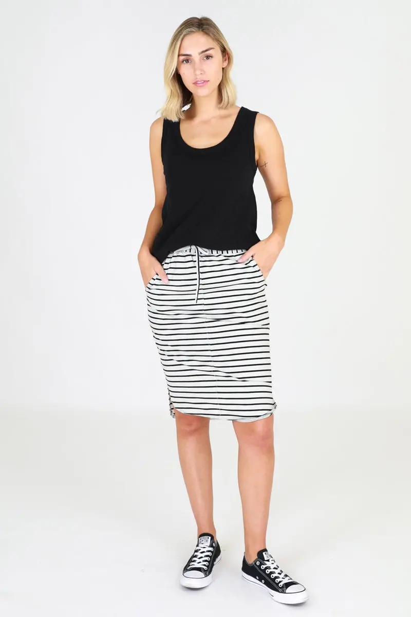 3Rd Story - Olivia Skirt - Grey Stripe 1