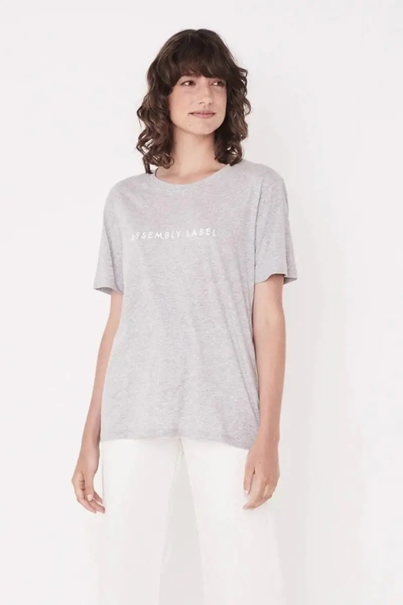 Assembly Label - Logo Cotton Crew Tee - Grey Marle 1