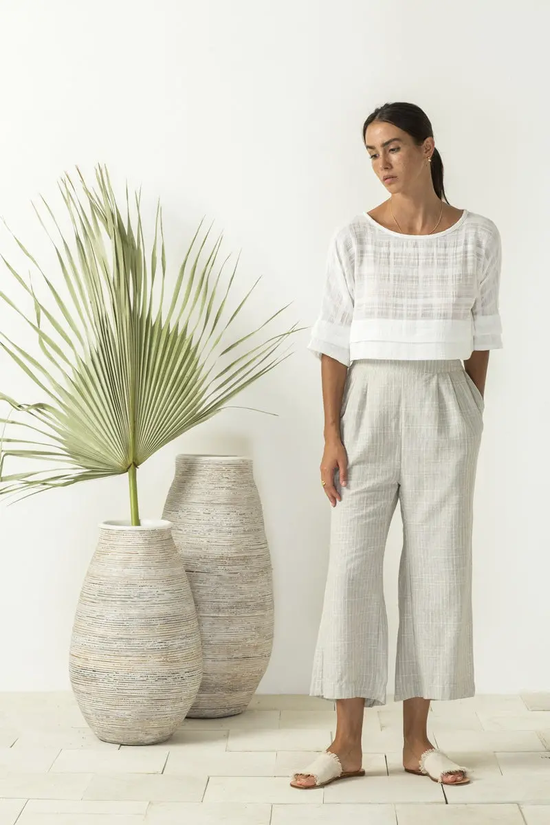 Bird & Kite - Angelo Pants - Natural Woven Stripe 1