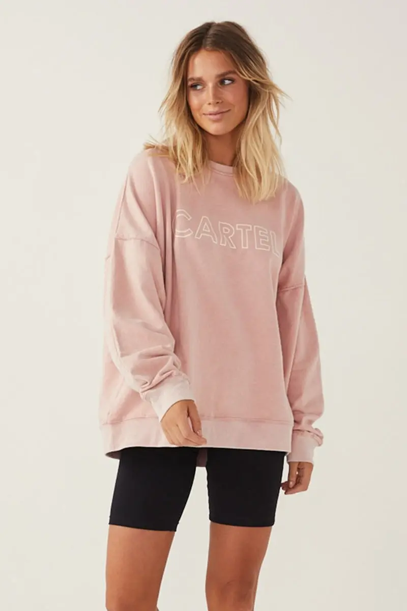 Cartel & Willow - Piper Sweater - Pink Sandwash 1