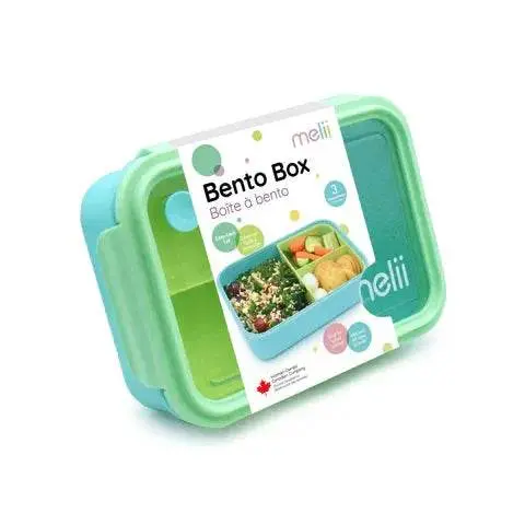 Lonchera Bento Box Con Divisor 1250Ml Azul, Melii 1