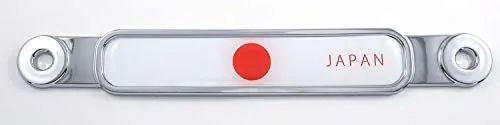 Japan Japanese Flag Chrome Emblem Screw On Car License Plate Decal Badge 1