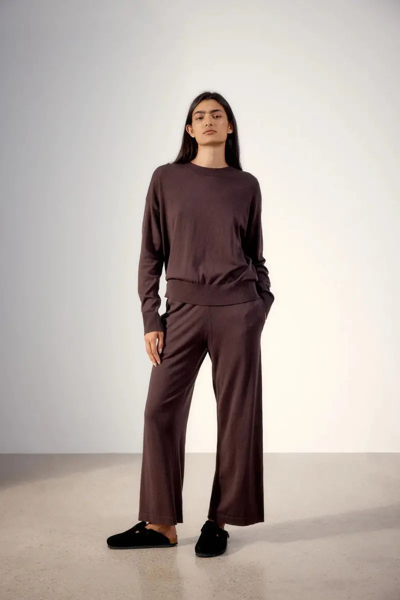 Assembly Label - Cotton Cashmere Lounge Sweater - Cocoa 1