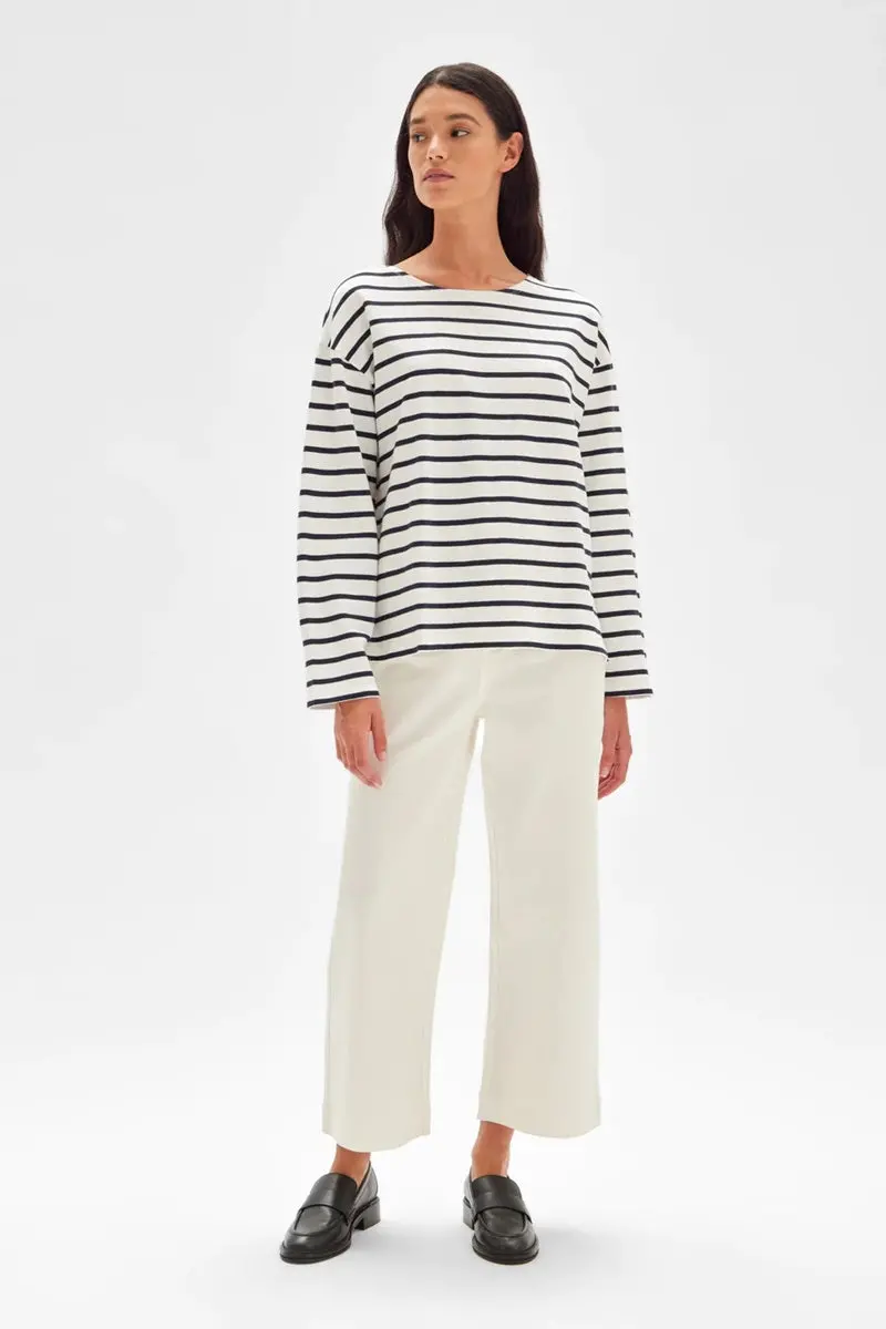 Assembly Label - Bateau Long Sleeve Tee - True Navy Stripe 1