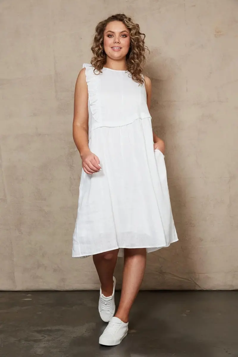 Eb & Ive - Indica Frill Dress - Salt 1