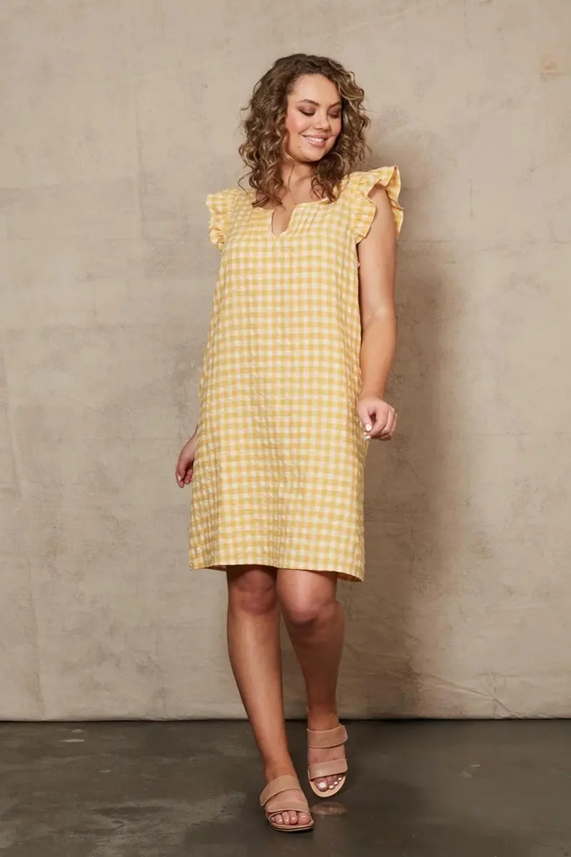 Eb & Ive - Mimosa Frill Dress - Honeycomb 1