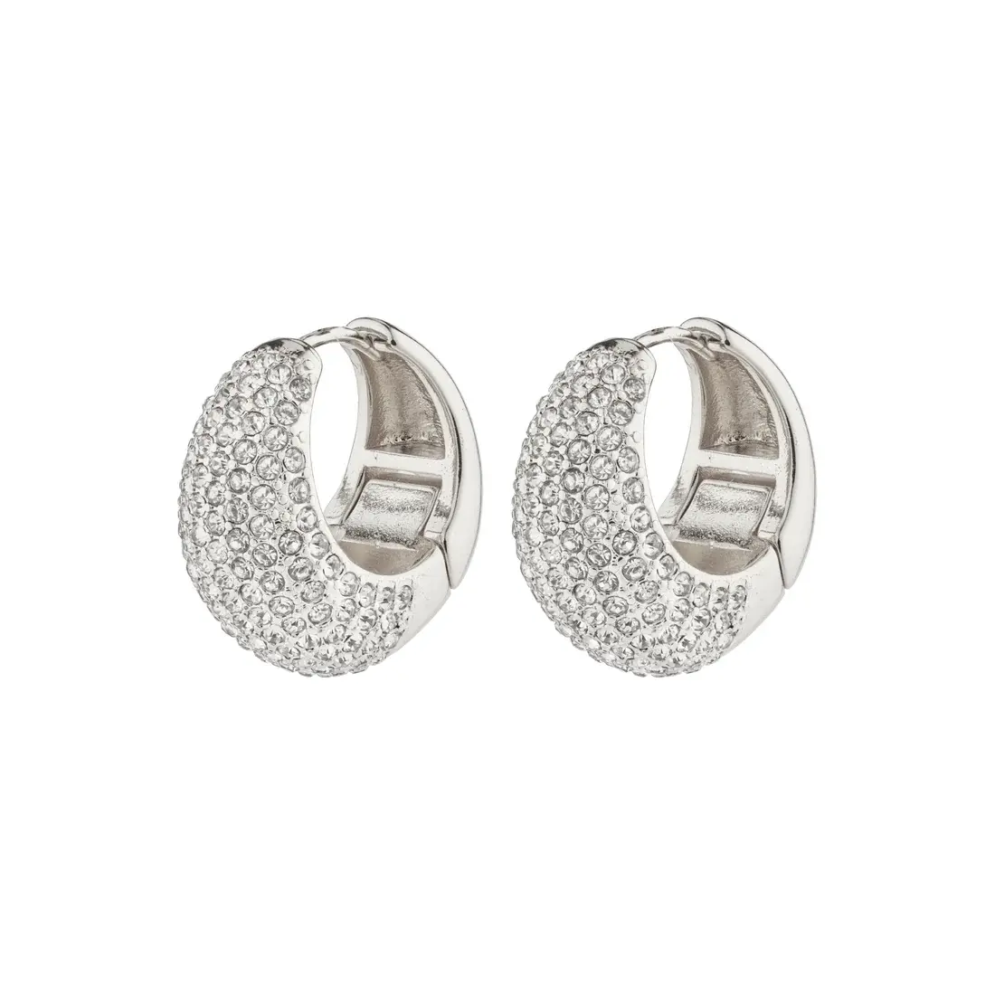 Pilgrim - Naomi Recycled Crystal Hoops - Silver 1