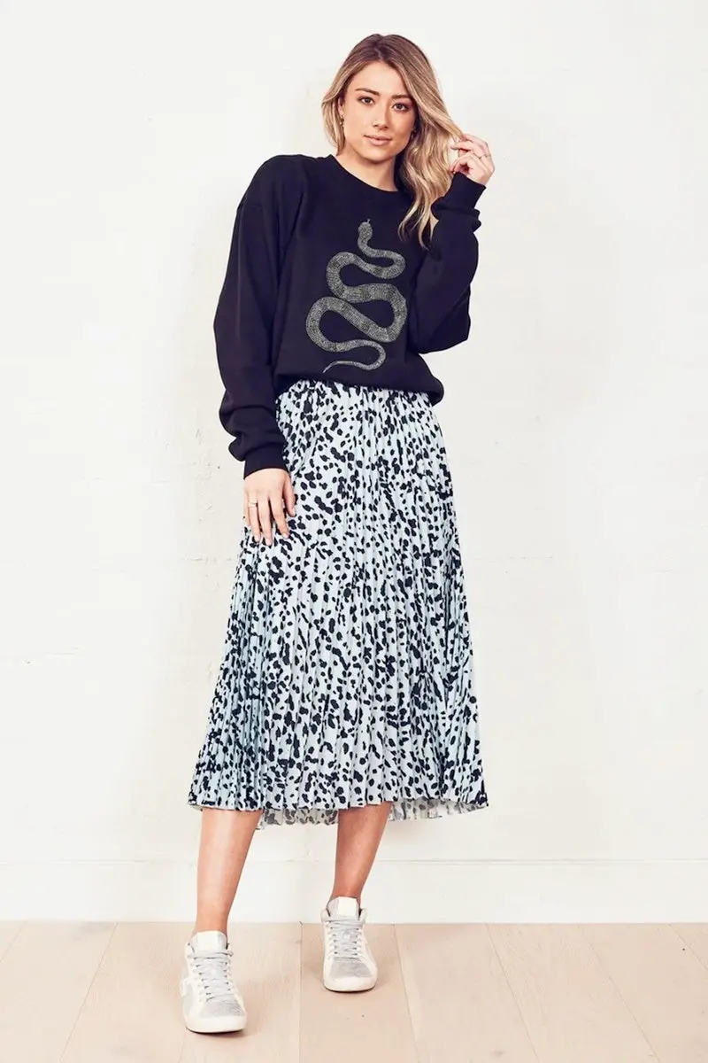 The Others - The Sunray Skirt - Dusty Blue Animal 1
