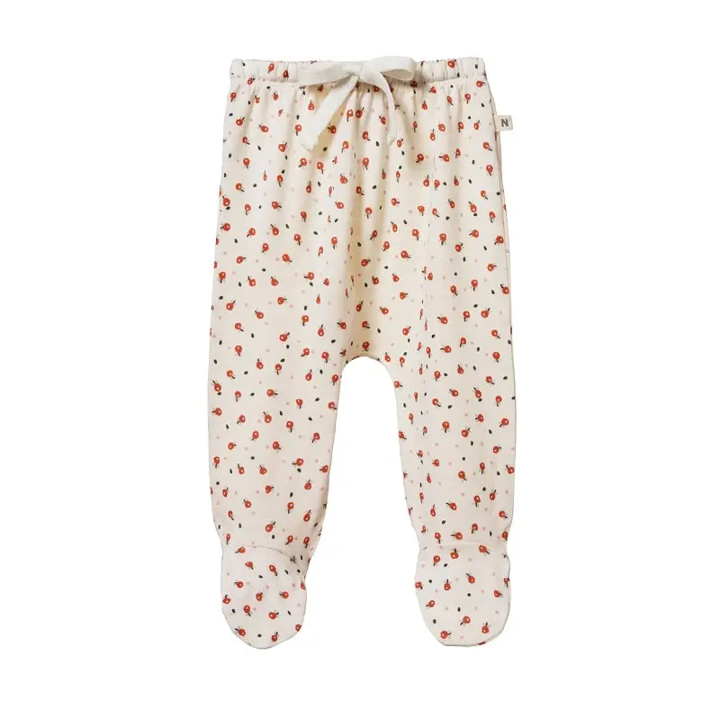 Nature Baby - Merino Footed Rompers - Posey Blossom Print 1
