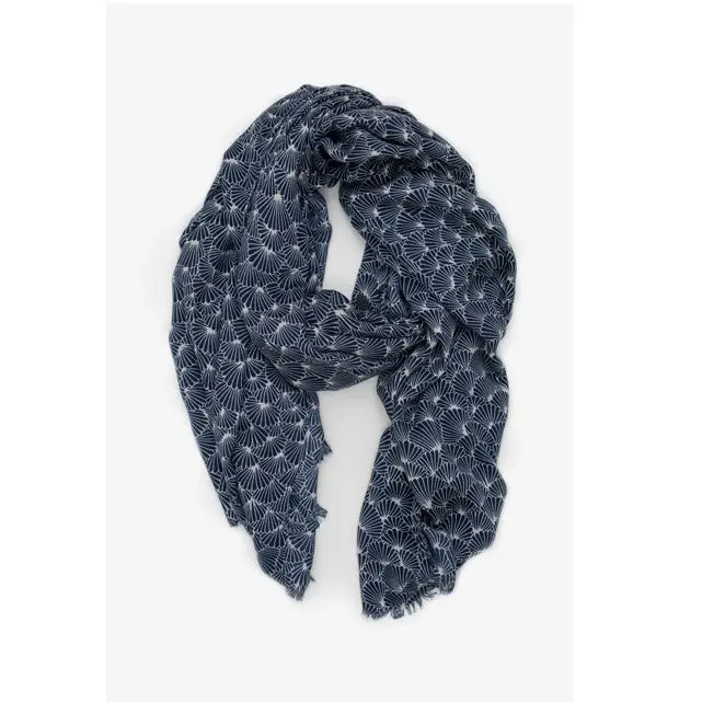 Antler - Navy Shell Print Scarf 1