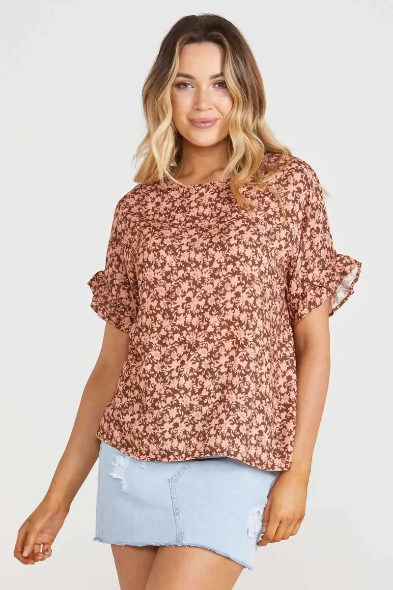 Sass - Juliet Shell Top - Musk Field 1