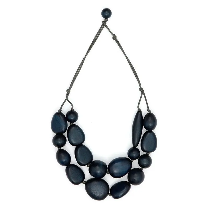 Rare Rabbit - Organic Drops Necklace - Navy 1