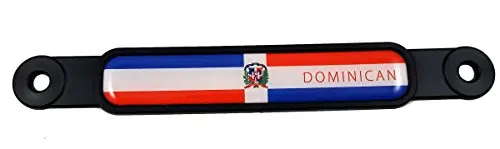 Dominican Republic Flag Screw On License Plate Emblem Car Decal Badge 1