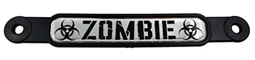 Zombie Emblem Screw On Car License Plate Decal Badge 1