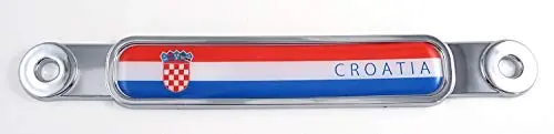 Croatia Flagchrome Emblem Screw On Car License Plate Decal Badge 1