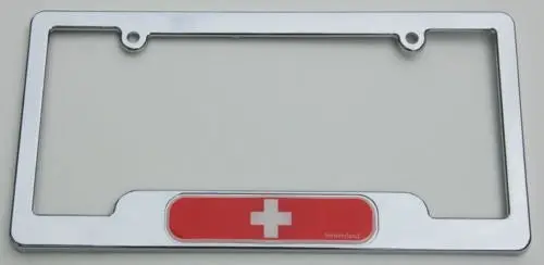 Switzerland Swiss Chrome Plated Abs License Plate Frame Holder Cover With Free Caps 1
