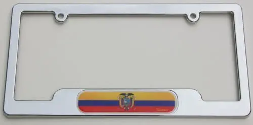 Ecuadorchrome Plated Abs License Plate Frame Holder Cover With Free Caps 1
