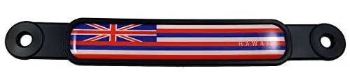 Hawaii Hawaiian Flag Emblem Screw On Car License Plate Decal Badge 1