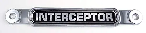 Interceptor Police Flag Chrome Emblem Screw On Car License Plate Decal Badge 1