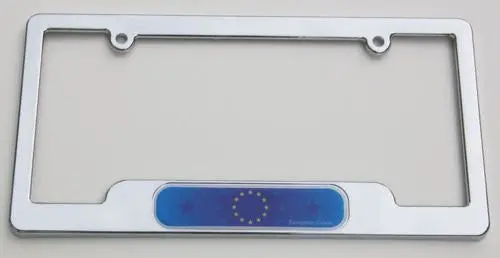 Eu European Union Chrome Plated Abs License Plate Frame Holder Cover With Free Caps 1